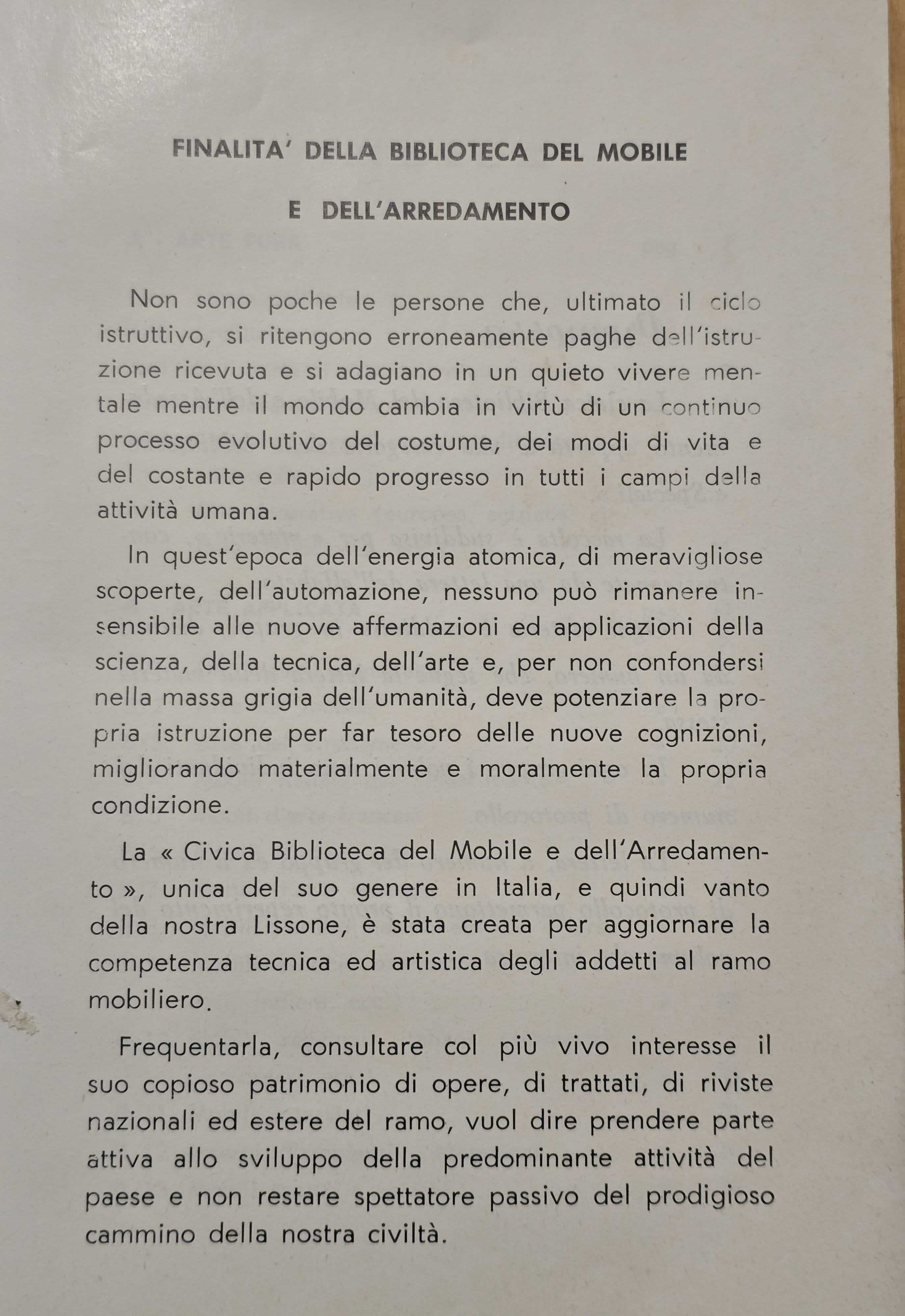 Finalità della Biblioteca del Mobile